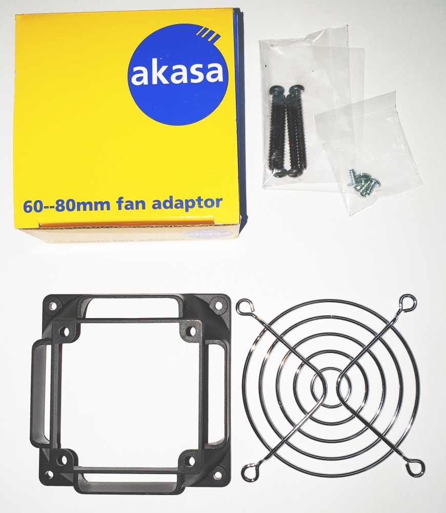Адаптер для вентилятора Akasa 6 to 8cm fan adapter Inc. Fan grill (AK-M168-2)