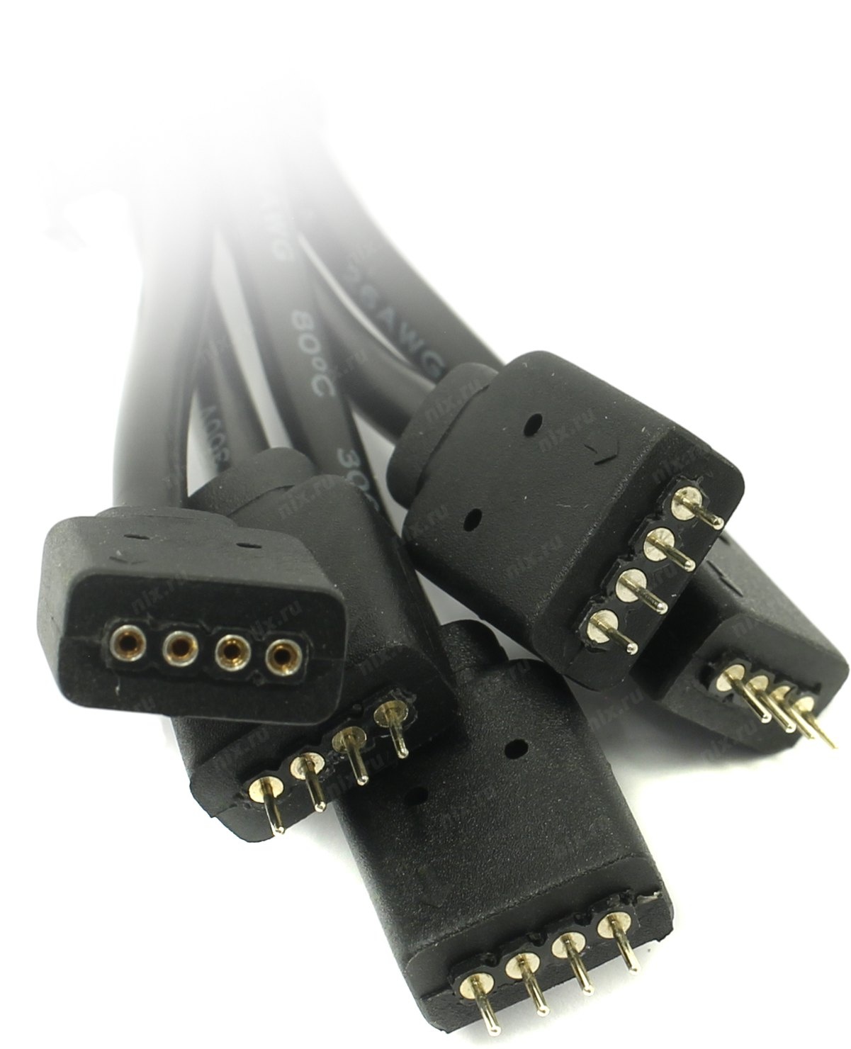 Разветвитель Akasa RGB LED splitter cable 50 см 1 to 4 Devices AK-CBLD04-50BK