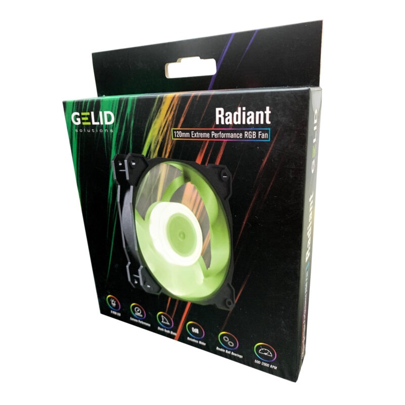 Вентилятор 120x120x25 GELID Solutions Radiant RGB, PWM, 500-2000rpm, 40.4dB(M), 0.20A, DBB, (FN-RADIANT-20)