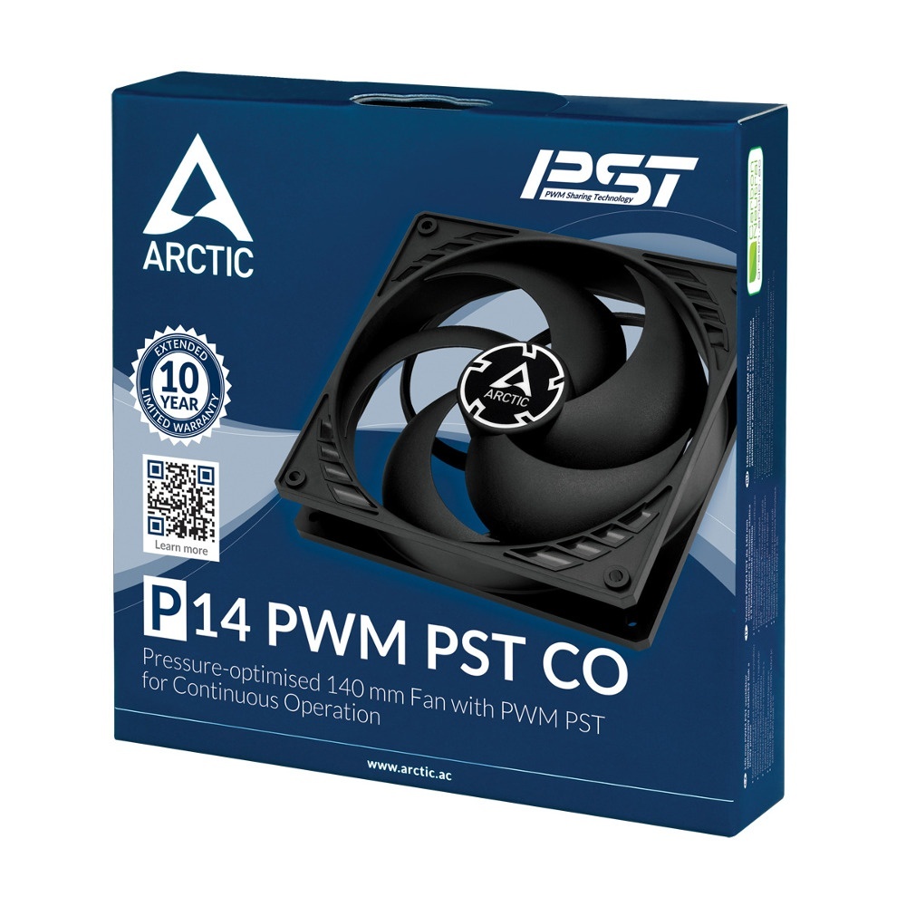 Вентилятор 140x140x27 Arctic P14 PWM PST CO (black/black), 200-1700rpm, 0.12A, ACFAN00126A