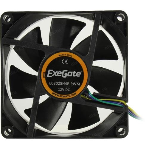 Вентилятор 80х80х25 Exegate ExeGate EX08025H4P-PWM, 0-2300rpm, 23dB(M), 0.11A, HBB, 4pin