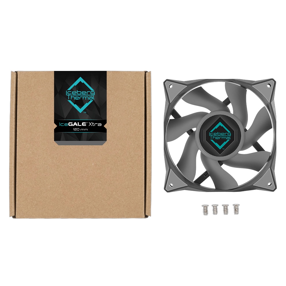 Вентилятор 120x120x25 iceberg IceGALE Xtra, PWM, GRAY, 500-3000rpm, 44dB(M), 0.54A