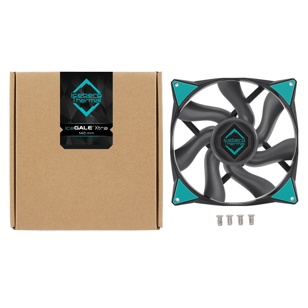 Вентилятор iceberg 140x140x25 IceGALE Xtra, PWM, BLACK, 500-2500rpm, 47dB(M), 0.56A