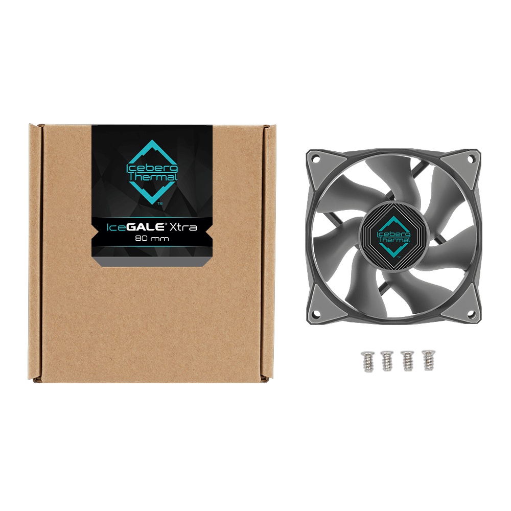 Вентилятор iceberg 80x80x25 IceGALE Xtra GRAY 800 - 3000 RPM