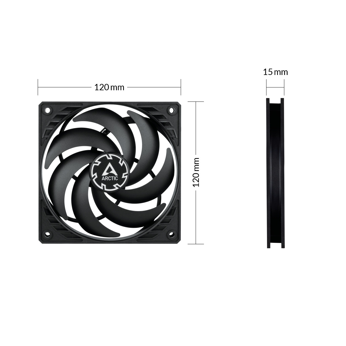 Вентилятор 120x120x15 Arctic P12 SLIM PWM PST, 300-2100rpm, 0,12A, ACFAN00187A