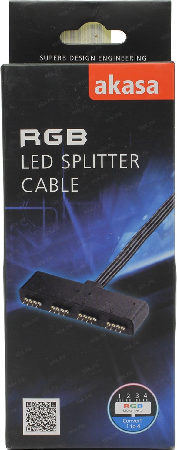 Разветвитель Akasa RGB LED splitter cable 10 см 1 to 4 Devices AK-CBLD02-10BK