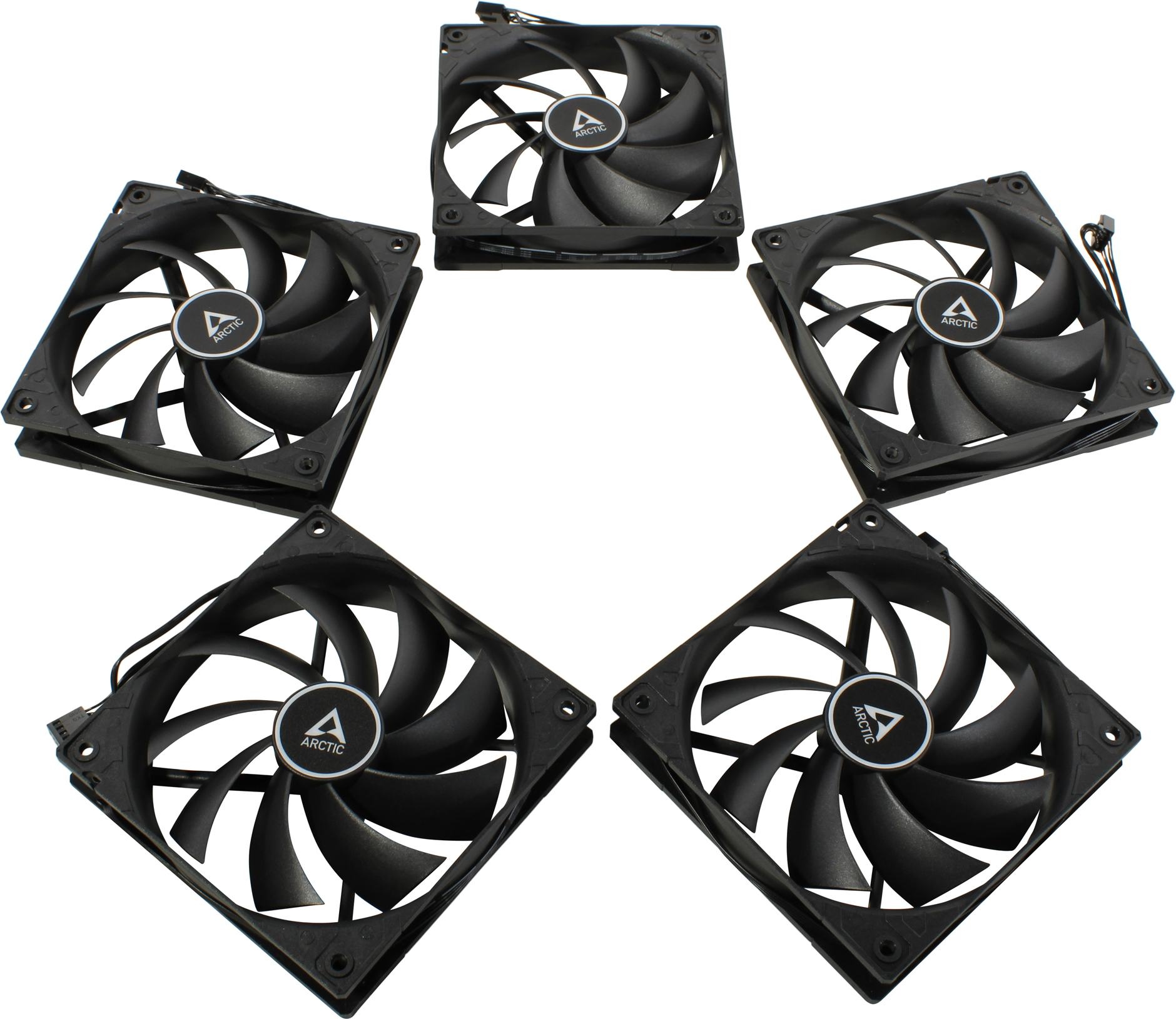 Вентилятор 120x120x25 Arctic F12 PWM PST, 230-1350rpm, 0.12A, (черный), Value Pack 5шт, ACFAN00250A