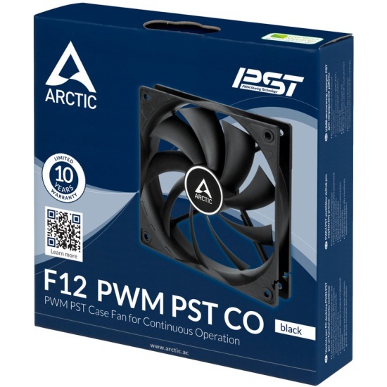 Вентилятор 120x120x25 Arctic F12 PWM PST CO, 230-1350rpm, 0.12A, (черный), ACFAN00210A