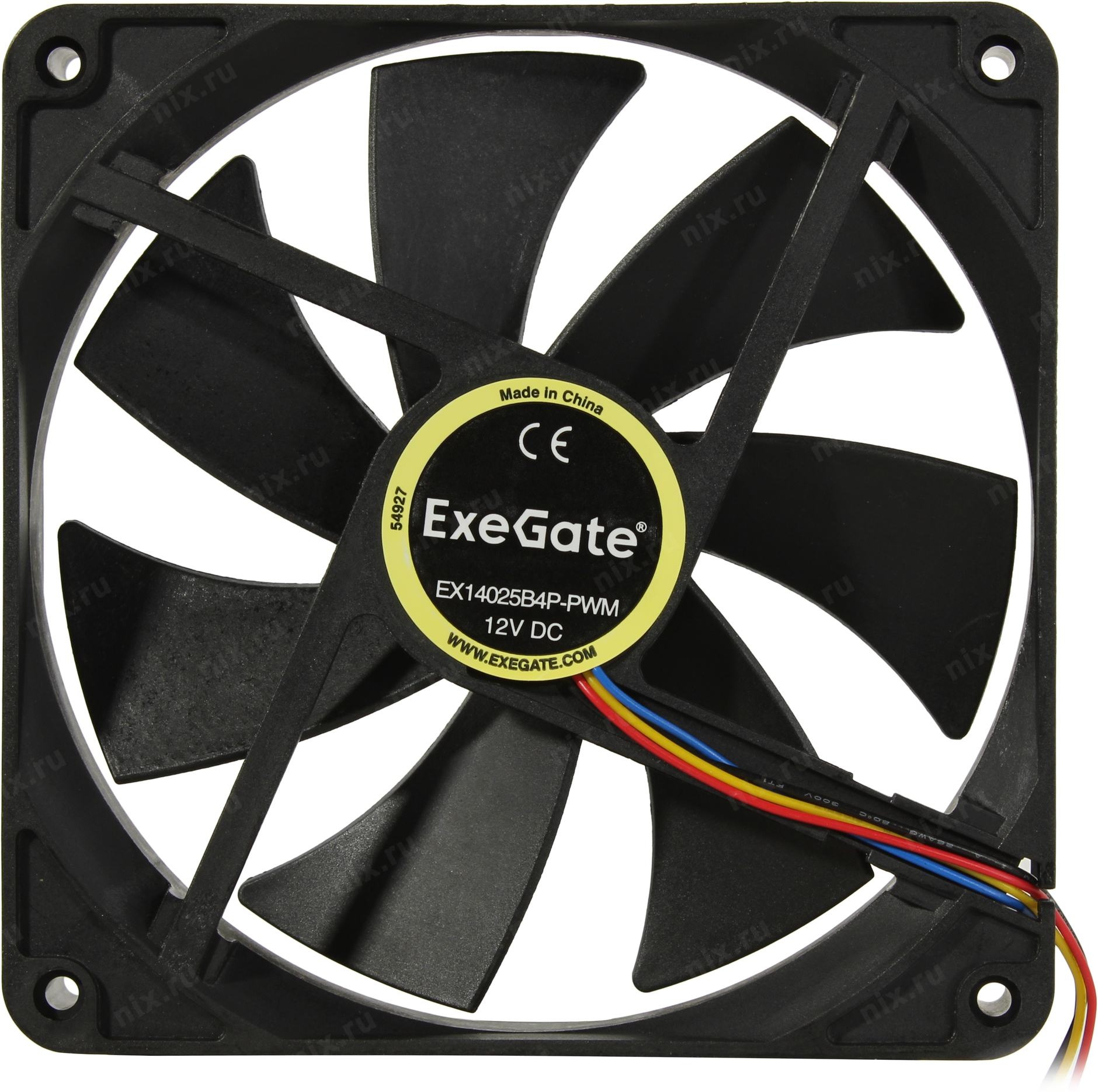 Вентилятор 140x140x25 Exegate EX14025B4P-PWM, 0-1200rpm, 28dB(M), 0.06A, DBB