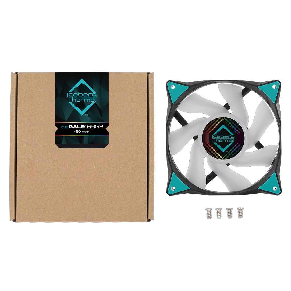 Вентилятор 120x120x25 iceberg IceGALE ARGB, PWM, BLACK, 500-2200rpm, 38dB(M), 0.24A