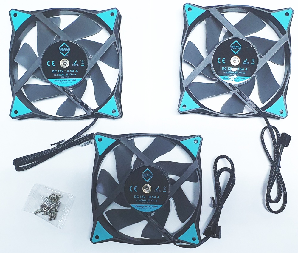 Вентилятор 120x120x25 iceberg IceGALE Xtra BLACK 500 - 3000 RPM 3pcs