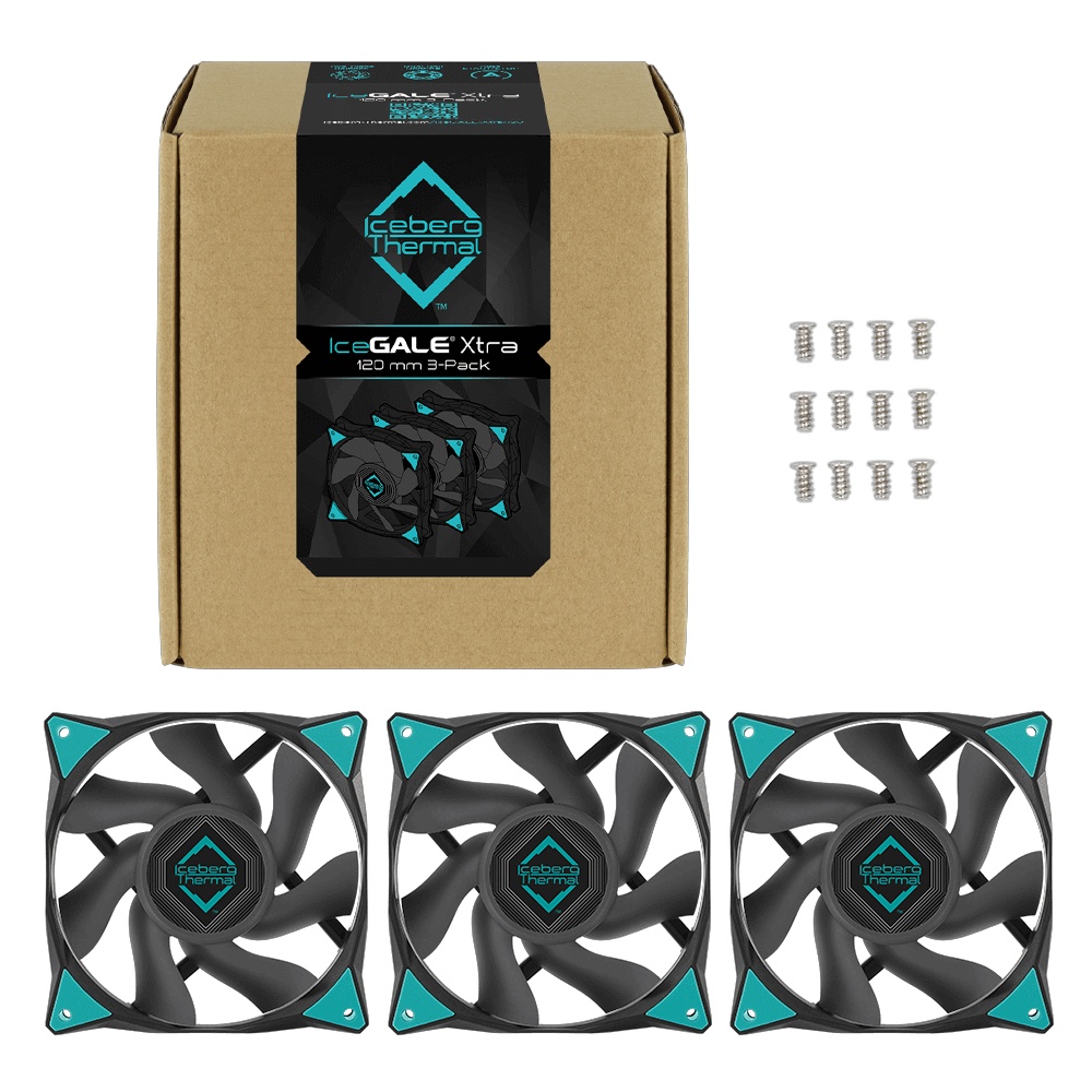 Вентилятор 120x120x25 iceberg IceGALE Xtra BLACK 500 - 3000 RPM 3pcs