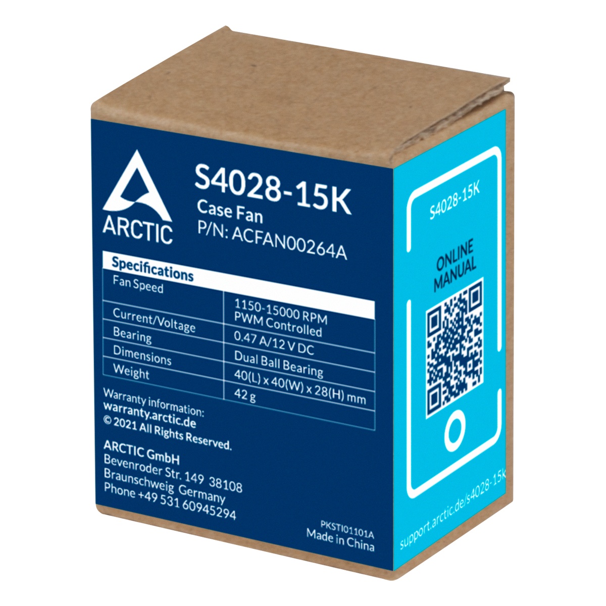 Вентилятор Arctic 40x40x28 Server Fan S4028-15K, PWM, 1400-15000rpm, 0.47A, Dual Ball, ACFAN00264A