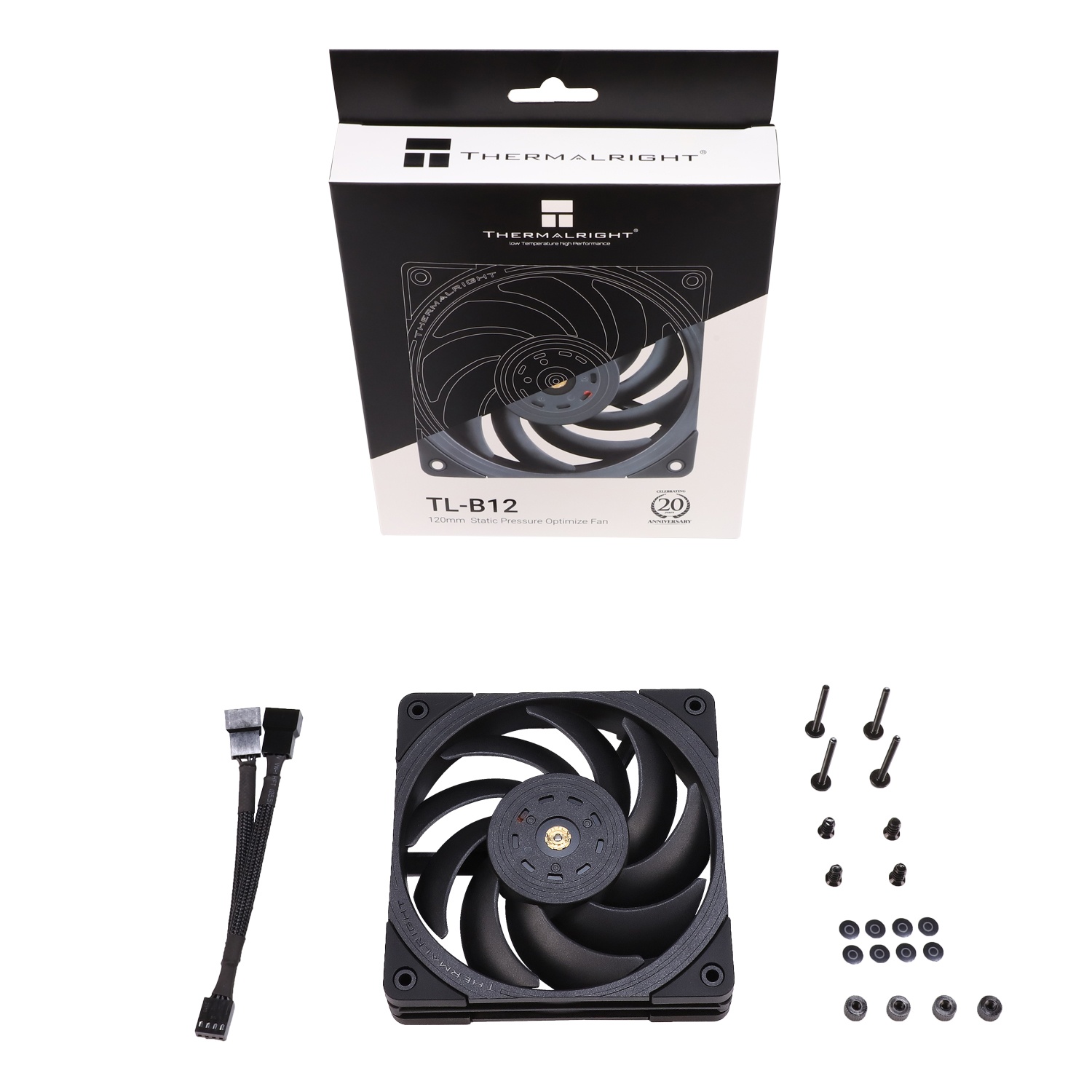 Вентилятор 120x120x25.6 Thermalright TL-B12 PWM, 2150rpm, 28.1dB(M), 0.16A