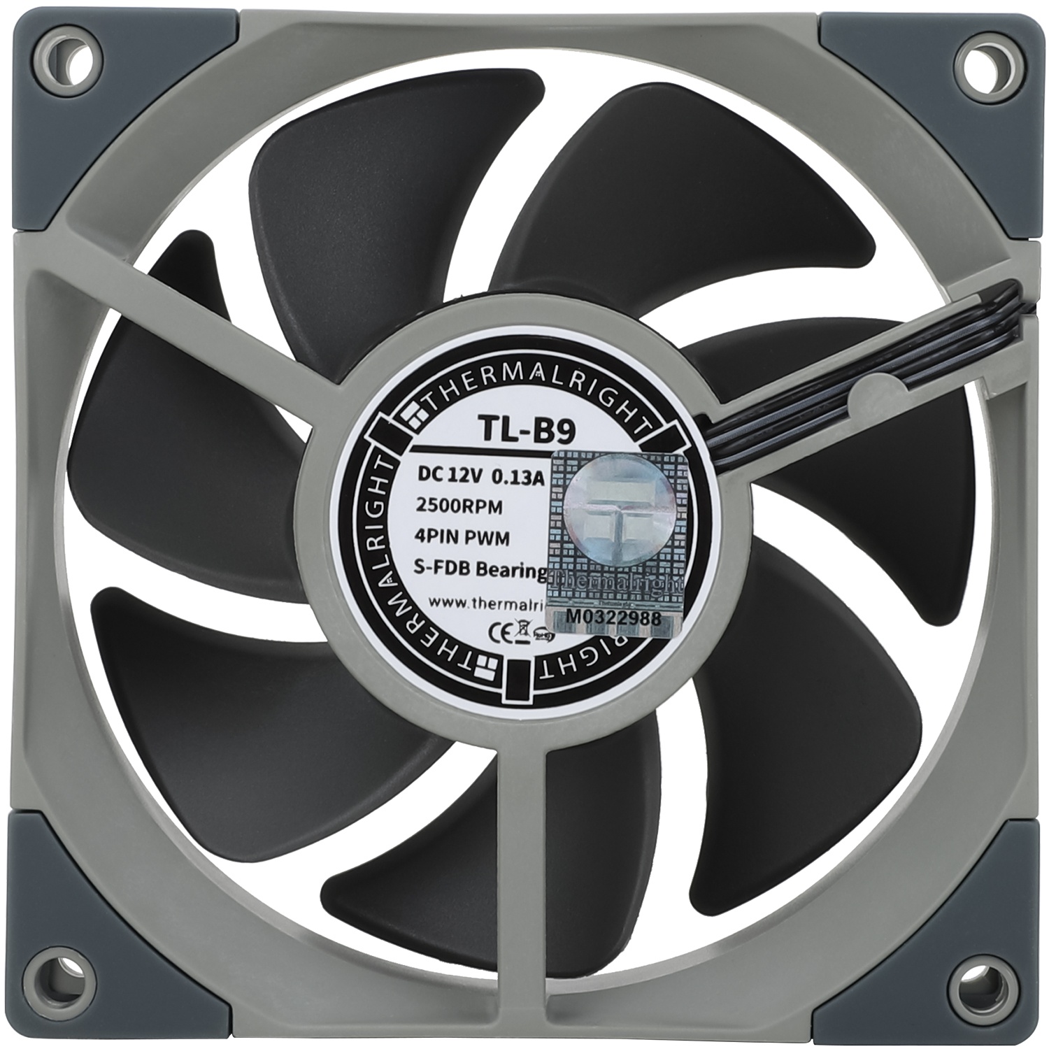 Вентилятор Thermalright 92x92x25 TL-B9 PWM, 2500 rpm, 23 dB(A), 0.13A