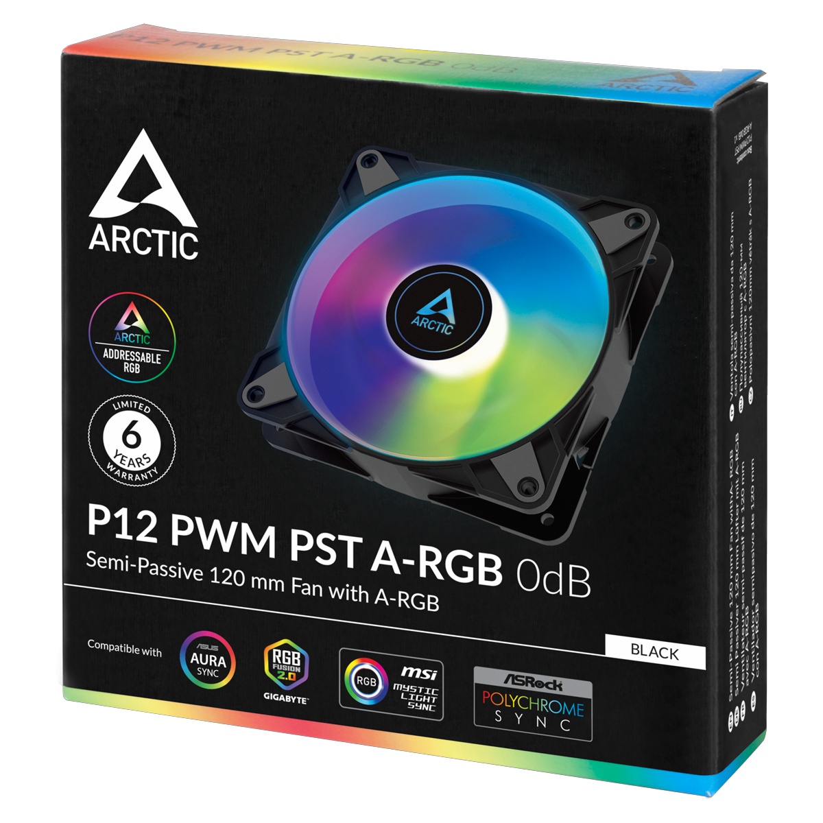 Вентилятор 120x120x25 Arctic P12 PWM PST ARGB, 200-2000rpm, 0.11A, ACFAN00231A