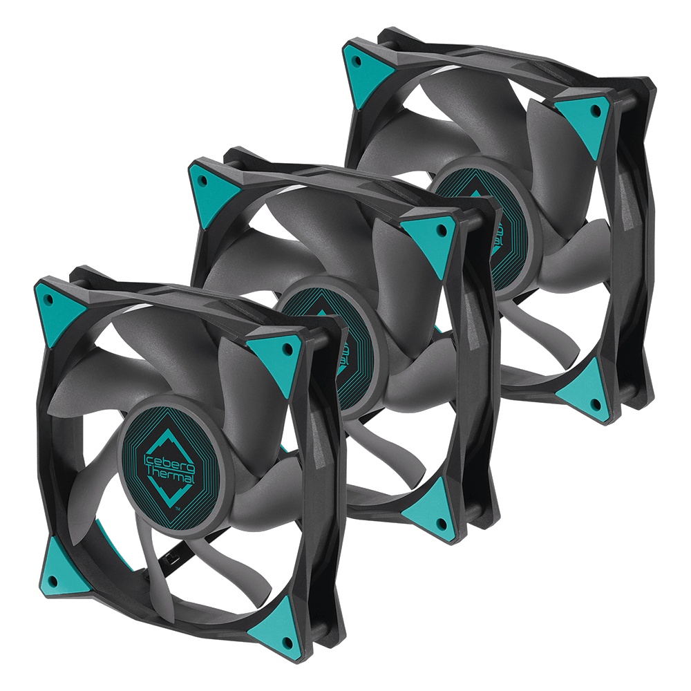Вентилятор 120x120x25 iceberg IceGALE, PWM, BLACK, 500-1850rpm, 35dB(M), 0.20A, 3шт