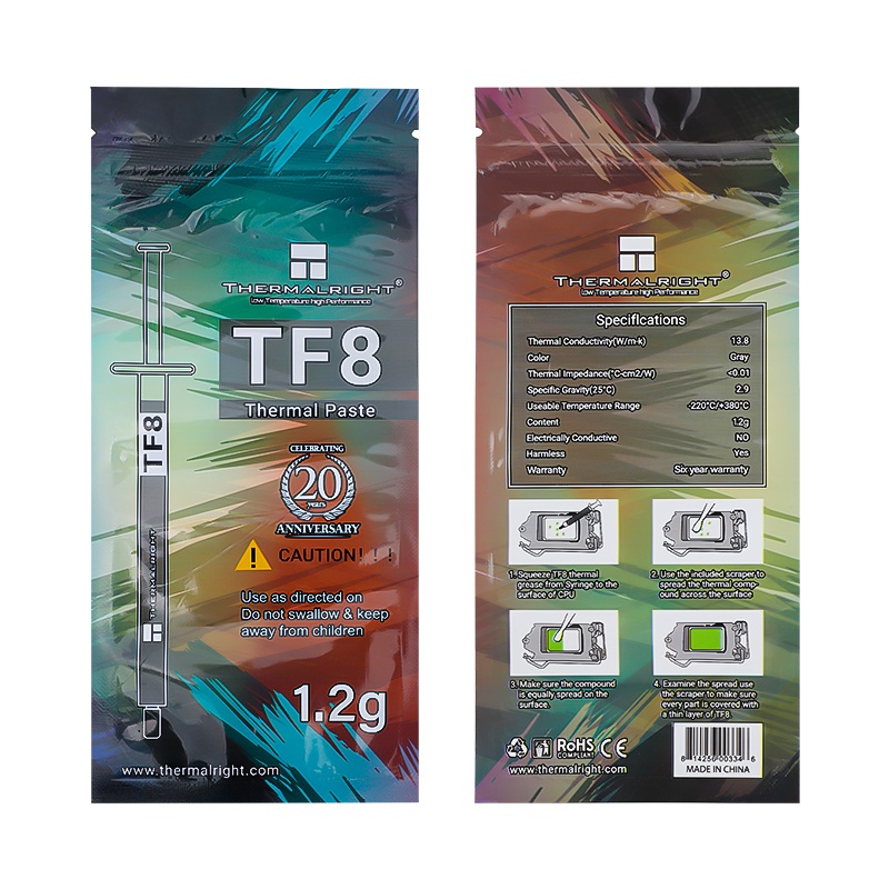 Паста теплопроводная Thermalright TF8 Thermal Paste 1.2 g 13.8 Вт/(м·K) -220/380С
