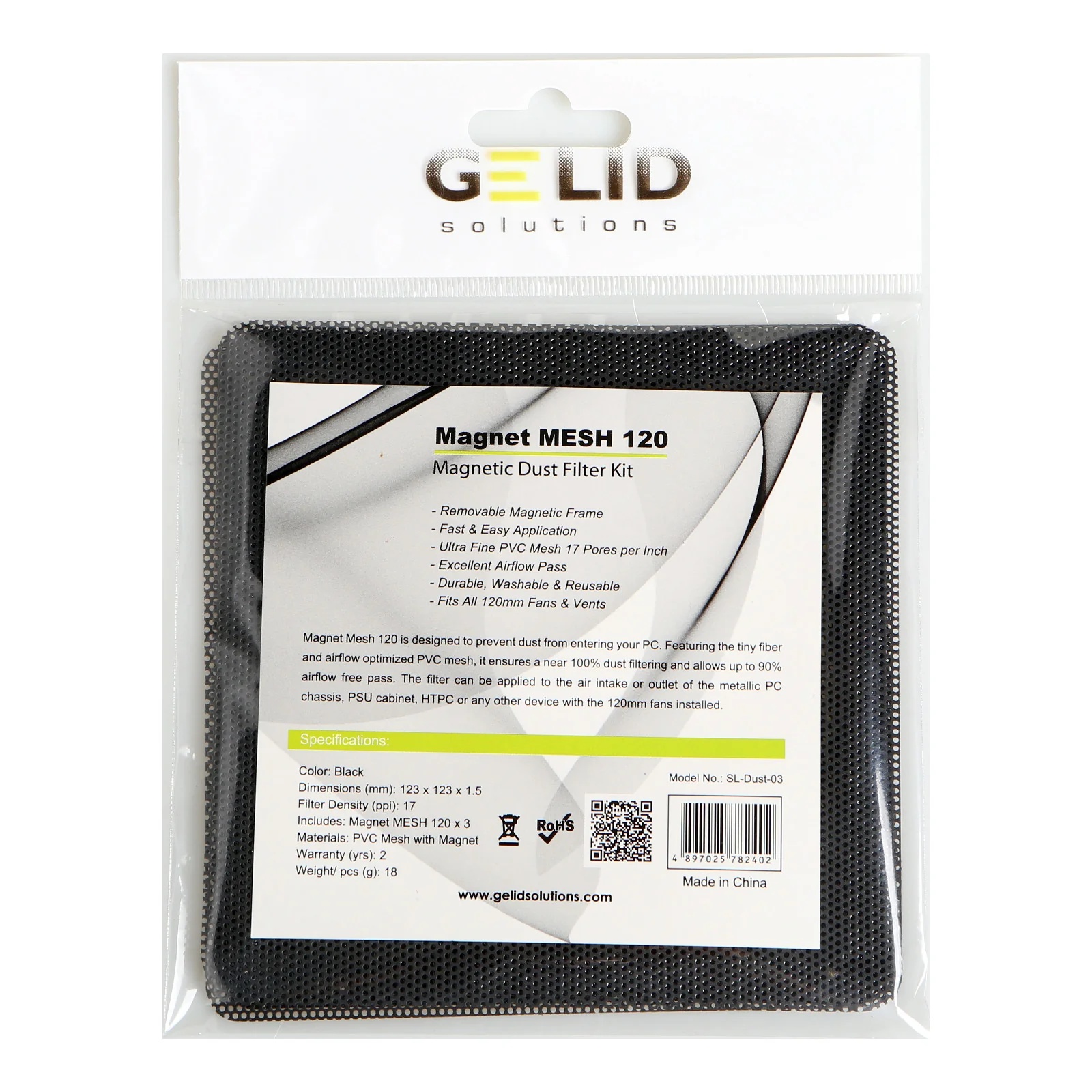 Пылевой фильтр GELID Solutions MAGNET MESH DUST FILTER 120 SL-Dust-03