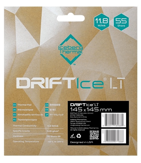 Термопрокладка iceberg 145x145x1.0 mm Thermal DriftICE LT (11.8W/mK)