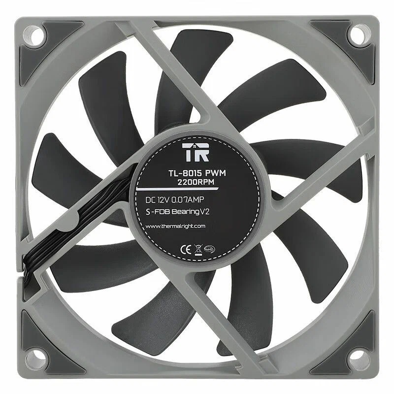 Вентилятор 80х80x15 Thermalright TL-8015 PWM, 2200rpm, 23.3dB(M), 0.07A