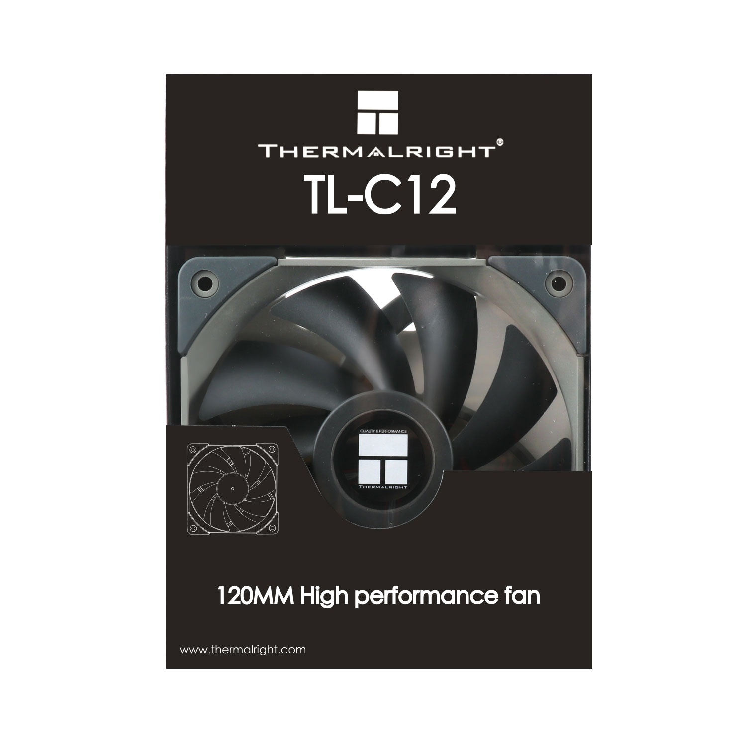 Вентилятор 120x120x25 Thermalright TL-C12, PWM, 1500rpm, 25.6dB(M), 0.20A
