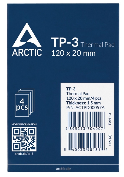 Термопрокладка Arctic 120x20mm, 1.5mm - 4 Pack TP-3 ACTPD00057A