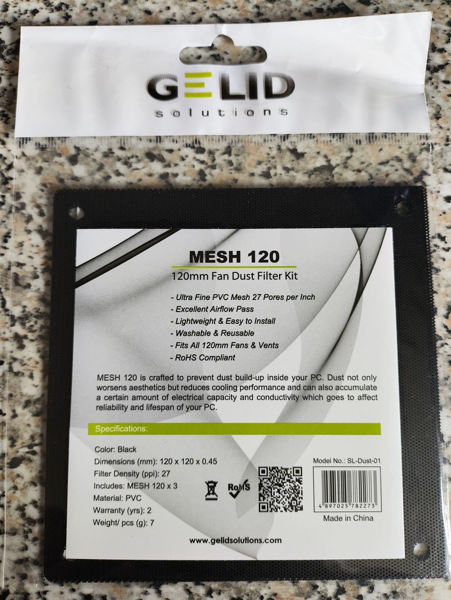 Пылевой фильтр GELID Solutions MESH DUST FILTER 120 SL-Dust-01