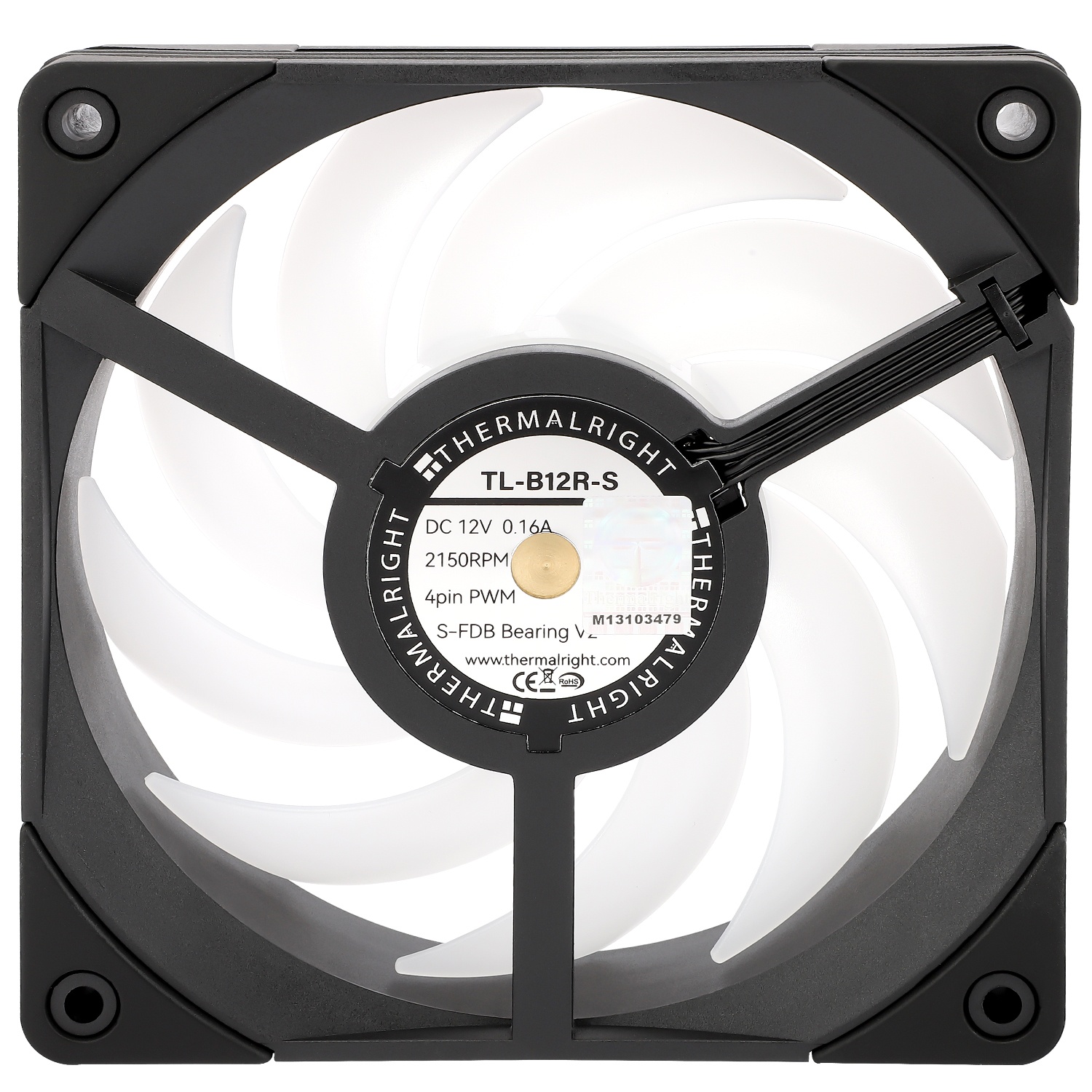 Вентилятор 120x120x25.6 Thermalright TL-B12R-S ARGB Реверсный PWM, 2150rpm, 28.1dB(M), 0.16A
