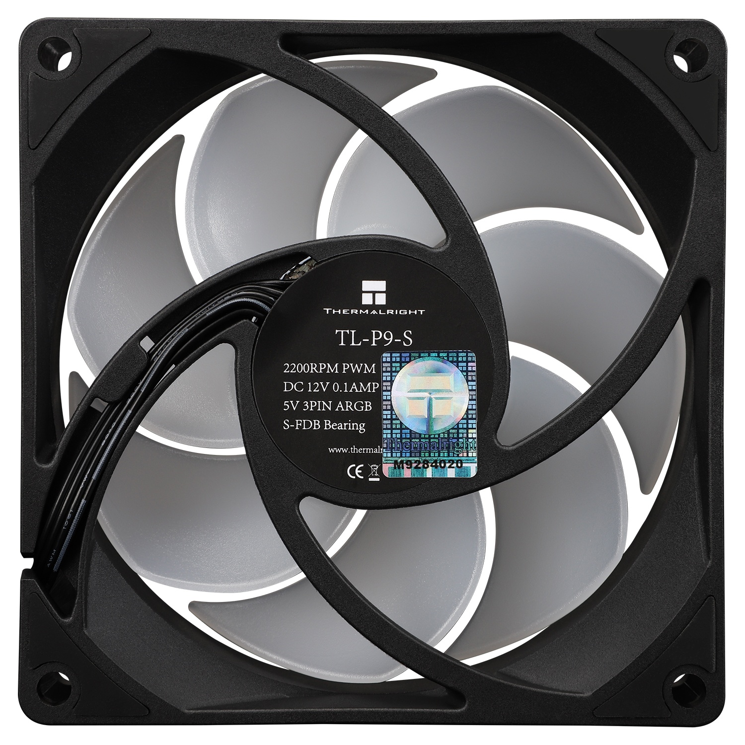 Вентилятор Thermalright 92x92x25 TL-P9-S ARGB, PWM, 2200rpm, 23.85dB(M), 0.1A