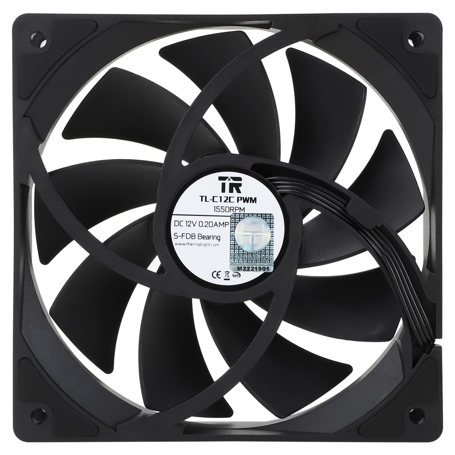 Вентилятор 120x120x25 Thermalright TL-C12C PWM, 1550rpm, 25.6dB(M), 0.20A