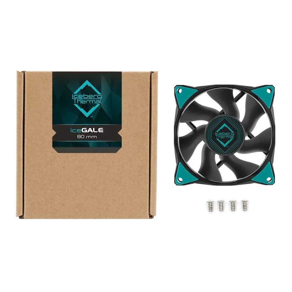Вентилятор iceberg 80x80x25 IceGALE PWM, BLACK, 800-2000rpm, 26dB(M), 0.09A