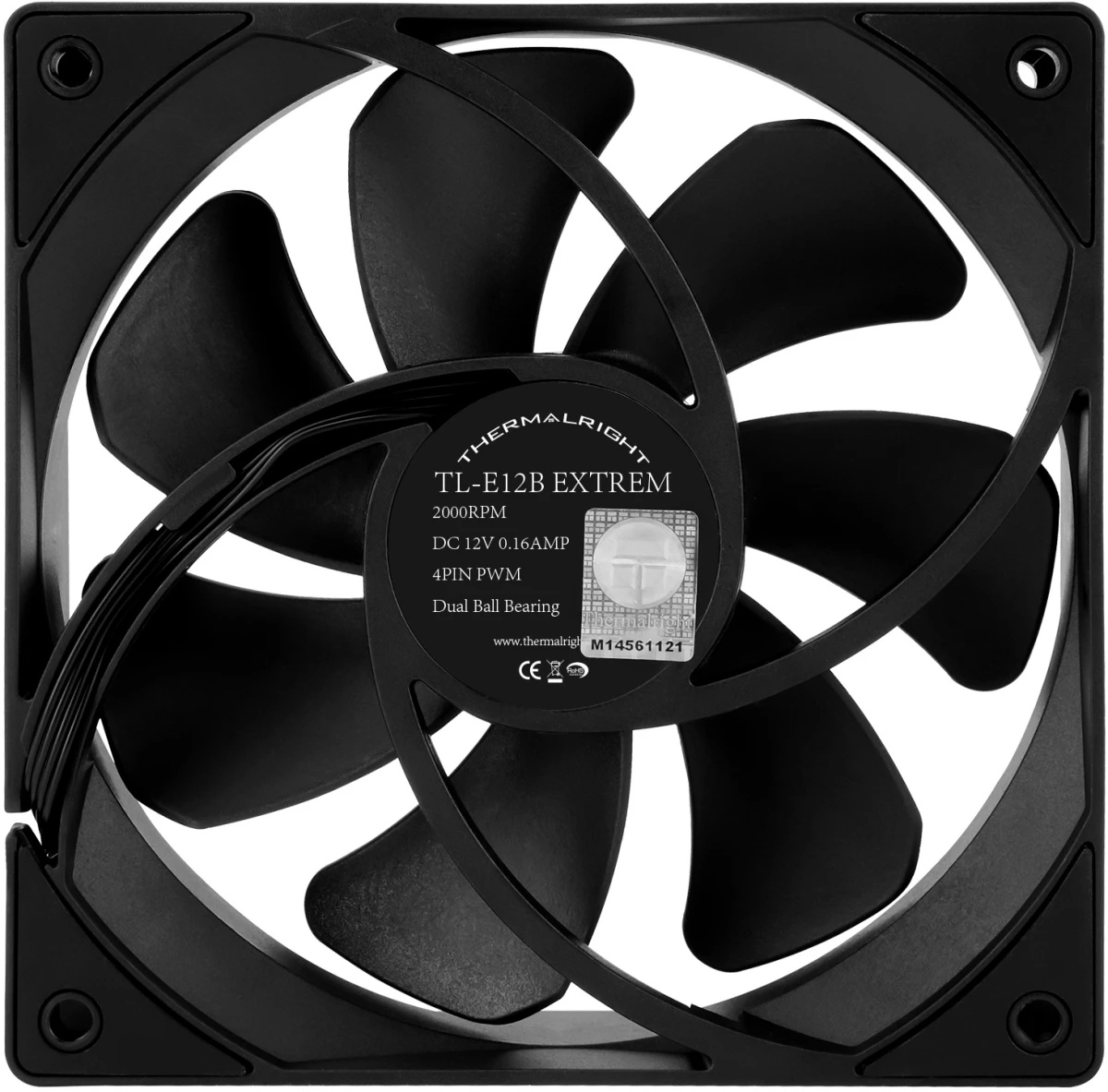 Вентилятор 120x120x25 Thermalright TL-E12B EXTREM V3, PWM 2000 об/мин, 28 дБА, PWM