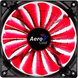 Вентилятор 120x120x25 AeroCool Shark, с подсветкой, красный,