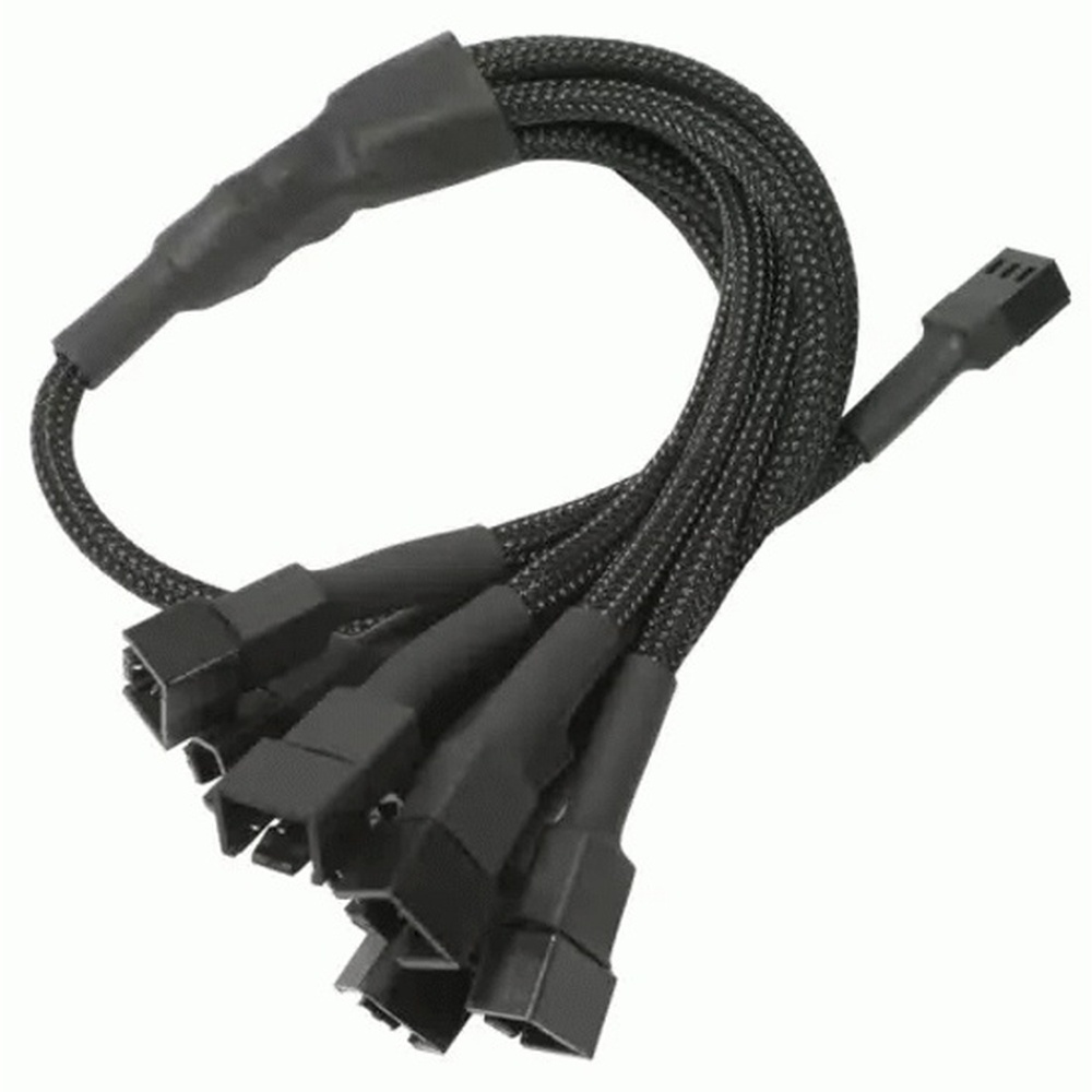 Разветвитель Nanoxia 3-pin 1x на 9x 3-pin, 60см,черная оплётка, для вентиляторов NX39A60
