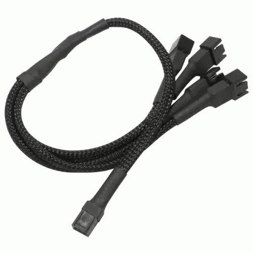 Разветвитель Nanoxia 3-pin в 4 х 3-pin, 60см черный NX34A60, для 4 вентиляторов