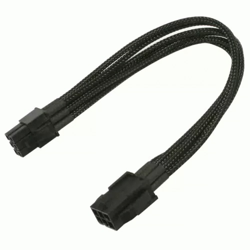 Удлинитель Nanoxia 6-pin PCI-E, 30см, индивидуальная оплетка черный NX6PV3E