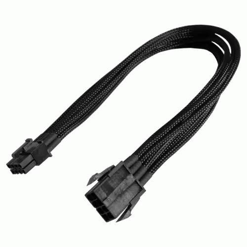 Удлинитель Nanoxia 8-pin PCI-E, 30см, индивидуальная оплетка черный NX8PE3E