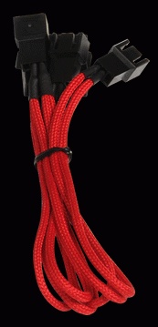 Разветвитель BitFenix Molex to 3x3-pin для вентиляторов 5V 20cm Red/Black