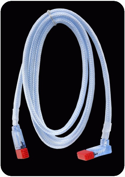 Кабель SATA Revoltec 100 см,90 град. UV-активный серебряный RC053
