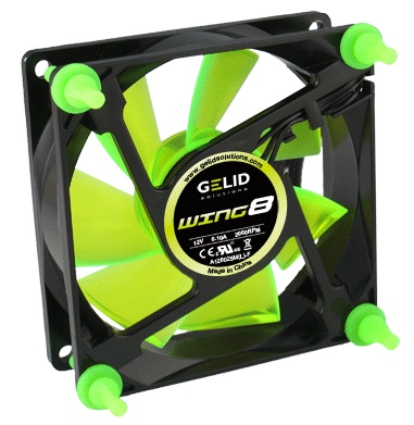 Вентилятор 80х80х25 GELID Solutions Wing 8 UV Green 2000rpm FN-FW08-20