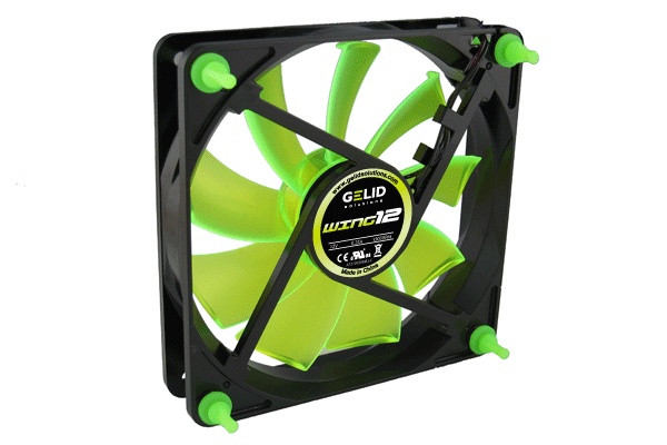 Вентилятор 120x120x25 GELID Solutions Wing 12 UV Green 120mm, 1500rpm FN-FW12-15