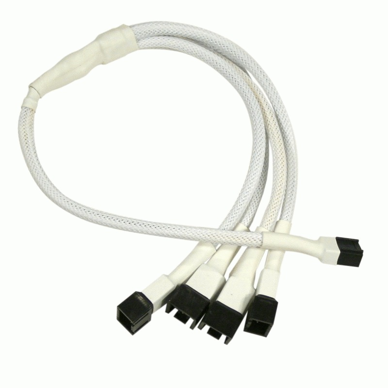 Разветвитель Nanoxia 3-pin в 4 х 3-pin, 30см.белый NX34A30W