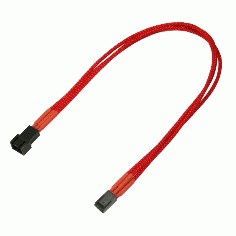 Удлинитель Nanoxia 3-pin, 30см, индивидуальная оплетка .красный  NX3PV3ER