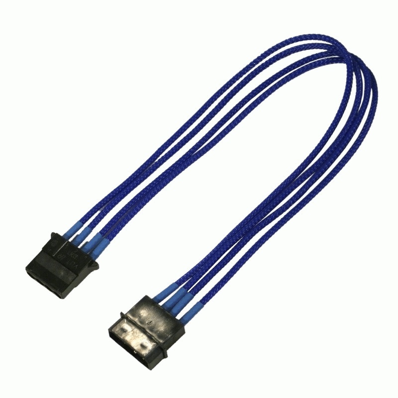 Удлинитель Nanoxia 4-pin MOLEX, 30см, индивидуальная оплетка синий NX4PV3EB