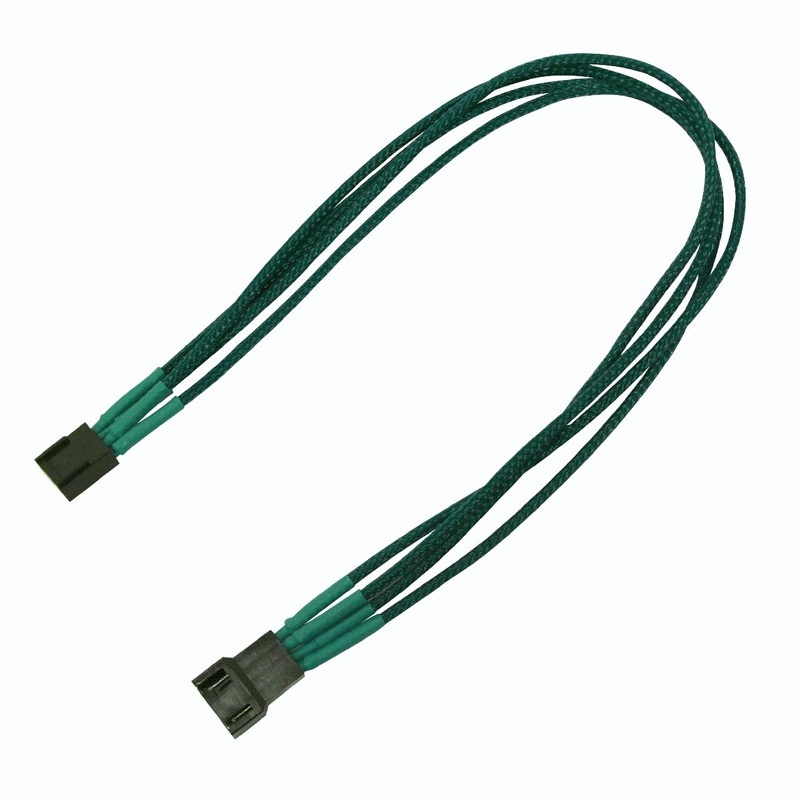 Удлинитель Nanoxia 4-pin PWM, 30см, индивидуальная оплетка, зеленый NXPWV3EG