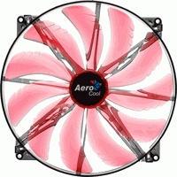 Вентилятор AeroCool 200x200x20  Silent Master - Red LED
