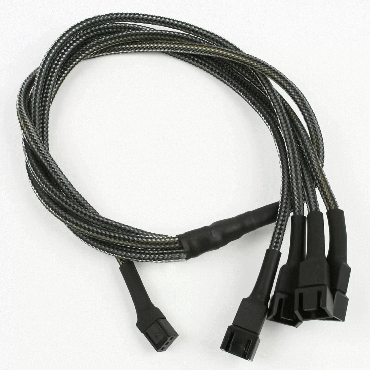 Разветвитель Nanoxia 3-pin в 4 х 3-pin, 30см.карбон  NX34A30C