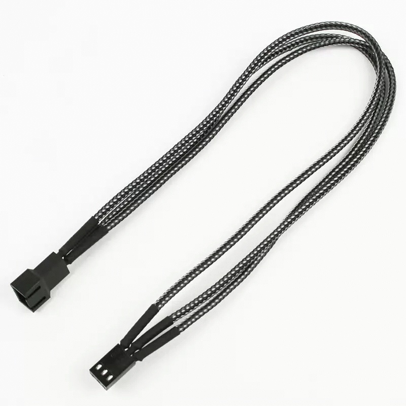 Удлинитель Nanoxia 3-pin, 30см, индивидуальная оплетка.карбон NX3PV3EC