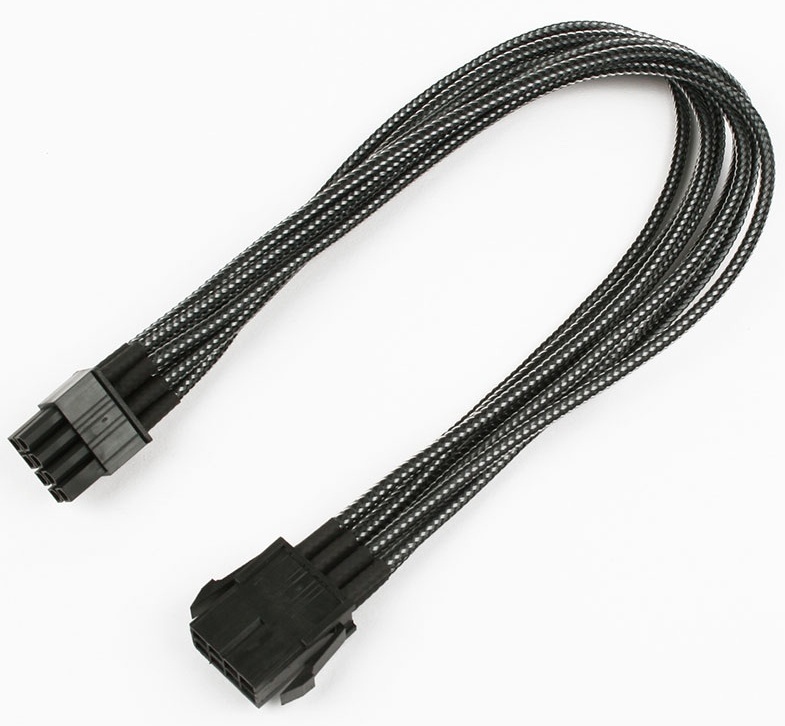 Удлинитель Nanoxia 8-pin PCI-E, 30см, индивидуальная оплетка карбон NX8PE3EC